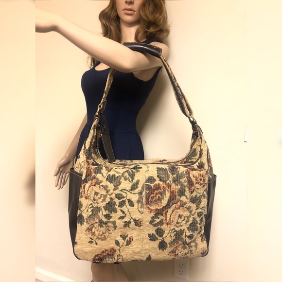 Nine West XL Large Vintage Tapestry Floral Handbag - Picture 2 of 8